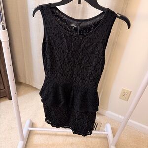 Elegant Black Lace Midi Dress